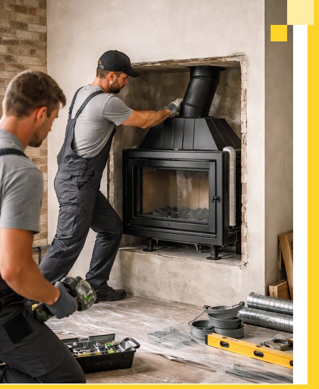 Установка каминных топок в Лесозаводске: монтаж, подключение