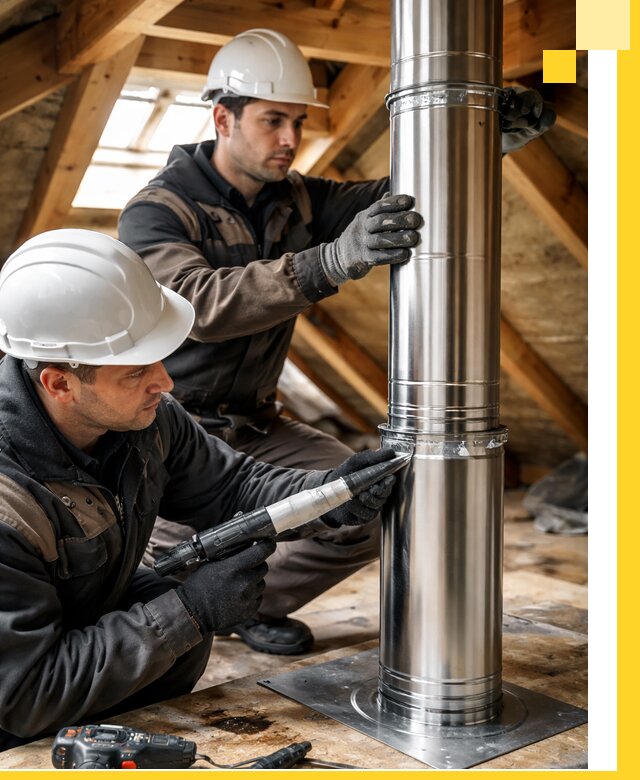 Монтаж дымоходов для каминов в Лесозаводске с гарантией качества