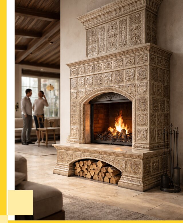 Купить изразцовый камин в Лесозаводске от 258450 р. | ЭриданЛсз