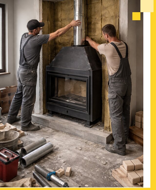 Изготовление и монтаж закрытых каминов в Лесозаводске под ключ