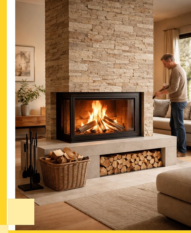 Дровяной камин под ключ в Лесозаводске от 206760 р. | ЭриданЛсз