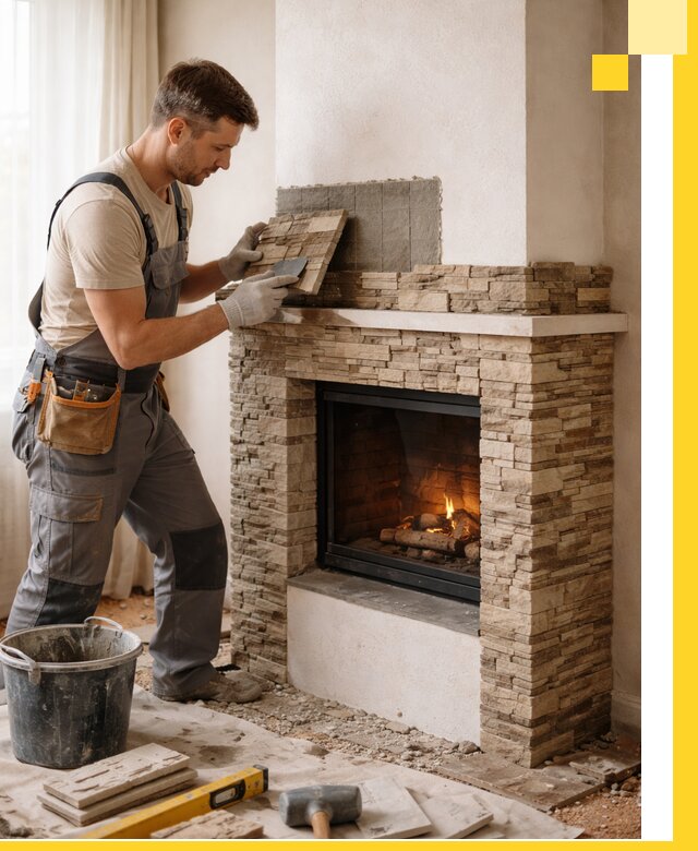 Изготовление и монтаж каминов для дома под ключ в Лесозаводске