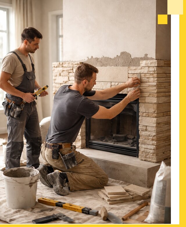 Установка и монтаж каминов для загородного дома в Лесозаводске