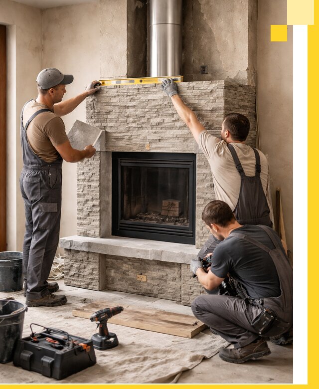 Профессиональный монтаж каминов под ключ в Лесозаводске для дома