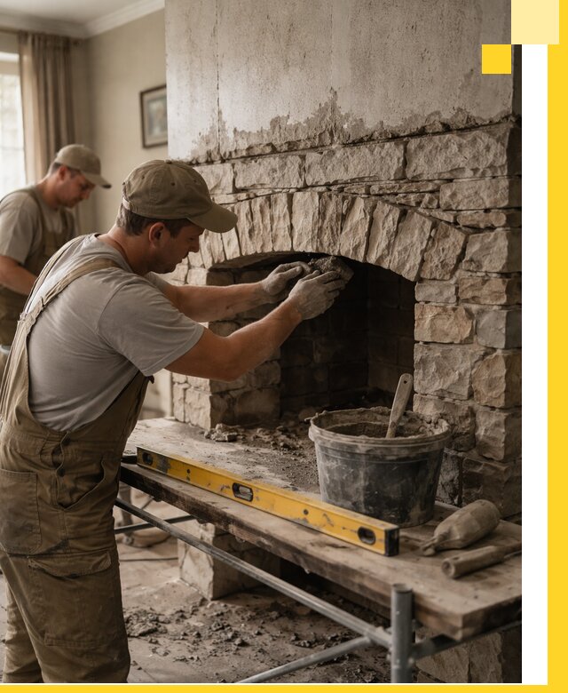 Изготовление каминов под ключ в Лесозаводске, монтаж и отделка