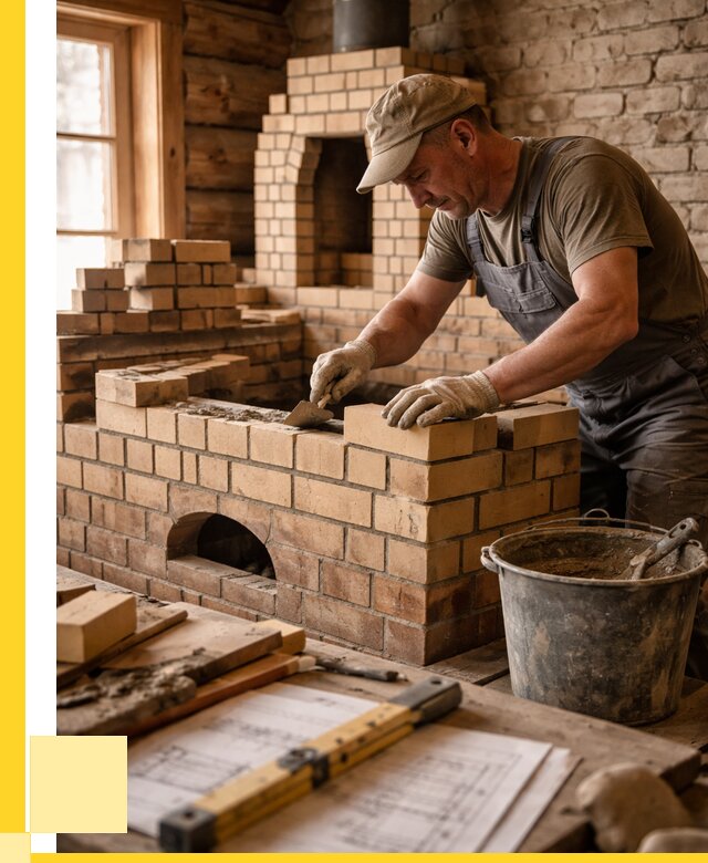 Кладка печей из кирпича в Лесозаводске цены от 31014 р. - ЭриданЛсз