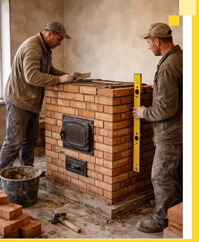 Отопительные печи под ключ в Лесозаводске, установка и сборка