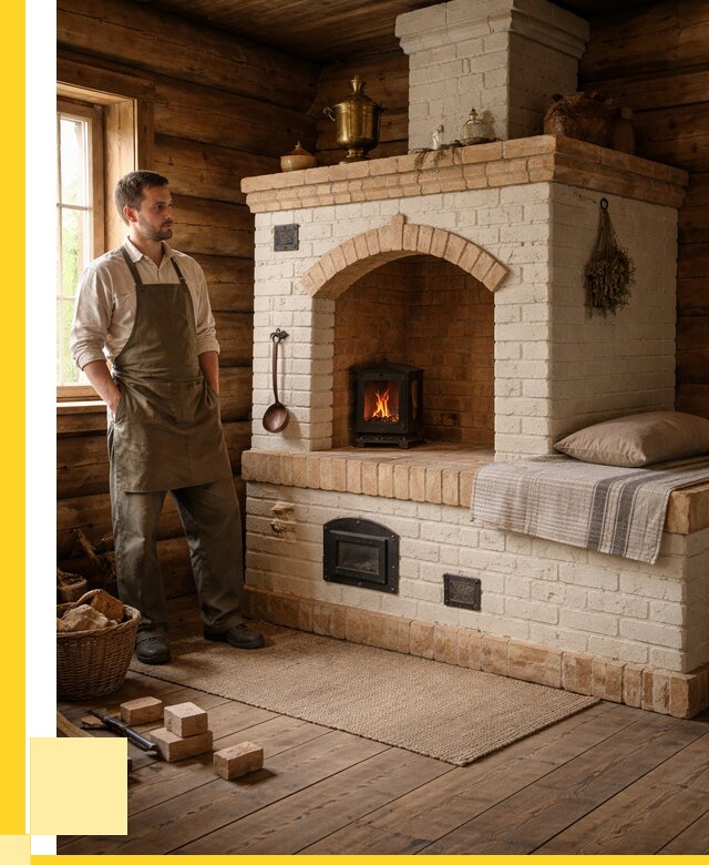 Русские печи с лежанкой под ключ в Лесозаводске от 155070 р. ЭриданЛсз