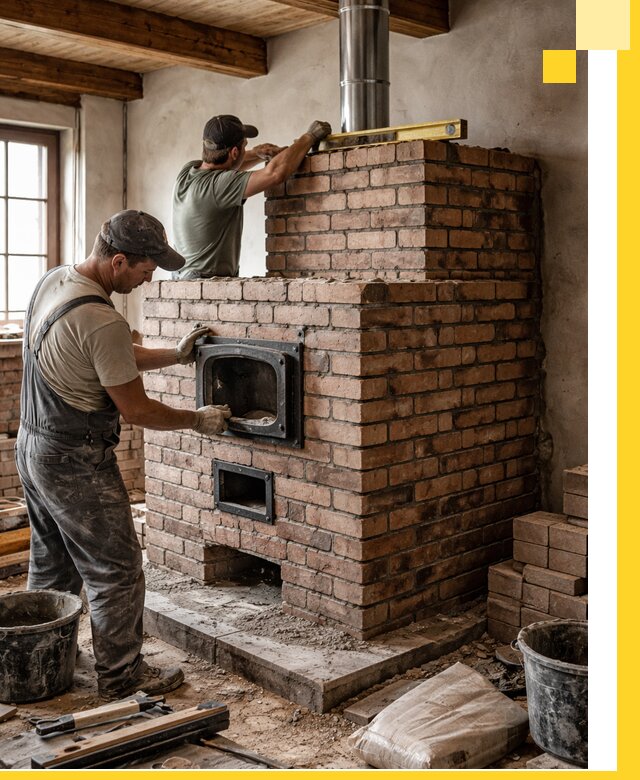 Печи для загородного дома под ключ в Лесозаводске — монтаж и сервис