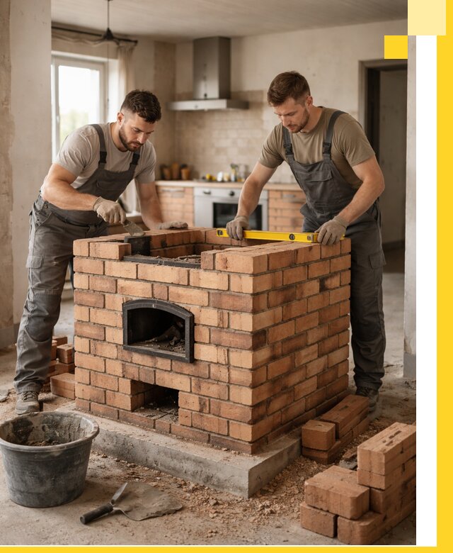 Установка и монтаж печей в частном доме в Лесозаводске под ключ