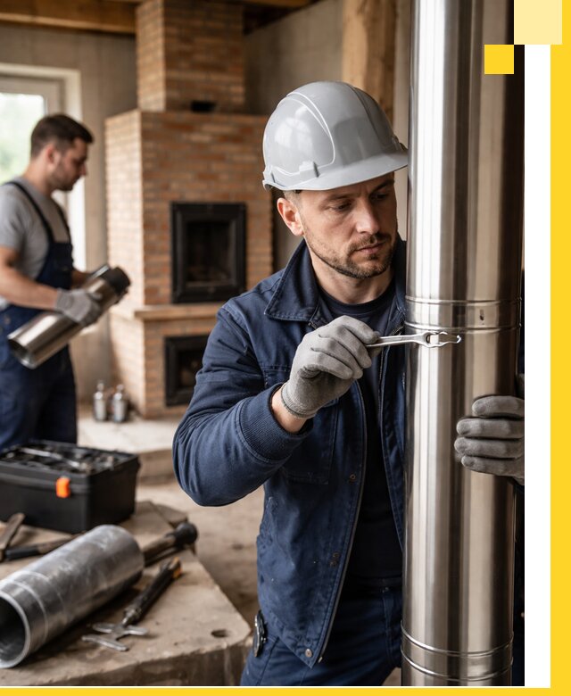 Профессиональный монтаж дымоходов для печей в Лесозаводске