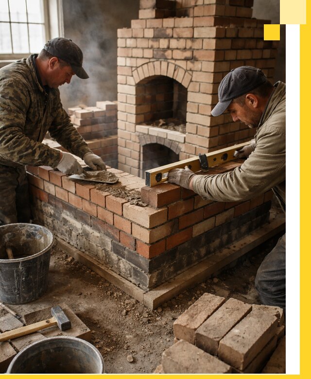 Изготовление и монтаж печей и каминов из кирпича в Лесозаводске