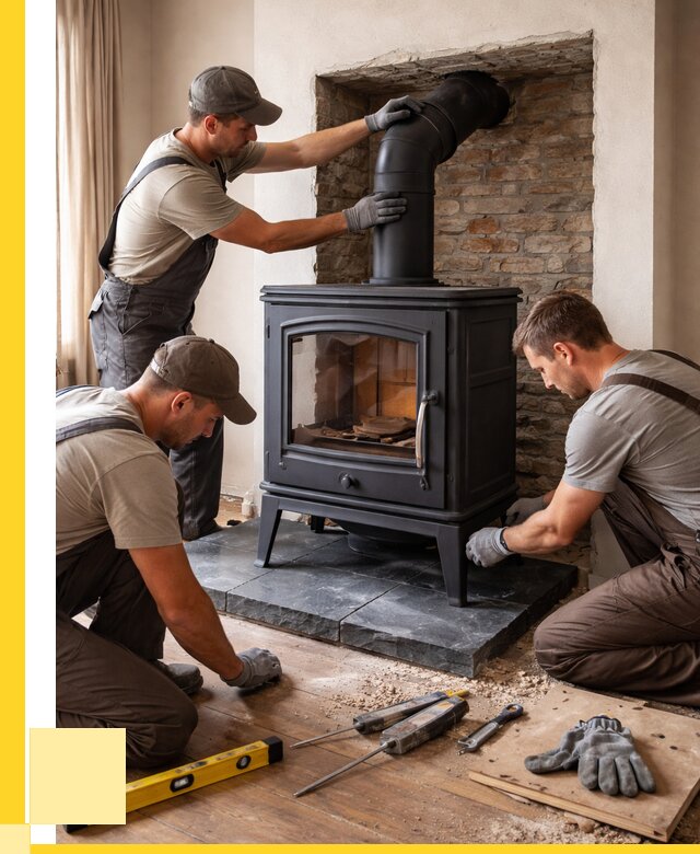 Монтаж печи камина в частном доме в Лесозаводске от 25845 р. | ЭриданЛсз