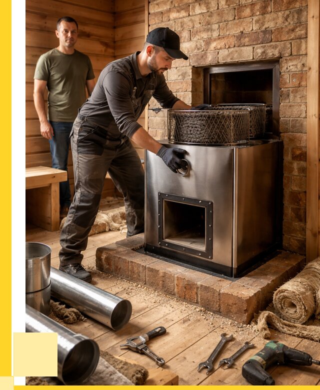 Монтаж банных печей под ключ в Лесозаводске от 18608 р., ЭриданЛсз