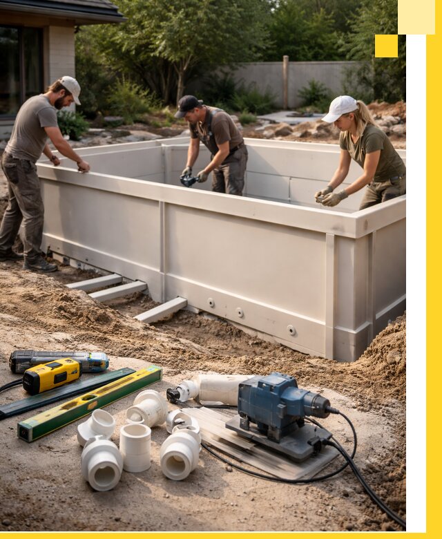 Установка полипропиленовых бассейнов под ключ в Лесозаводске