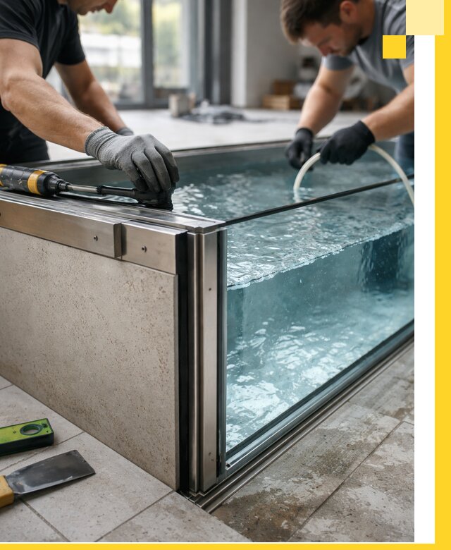 Проектирование и монтаж стеклянных бассейнов в Лесозаводске