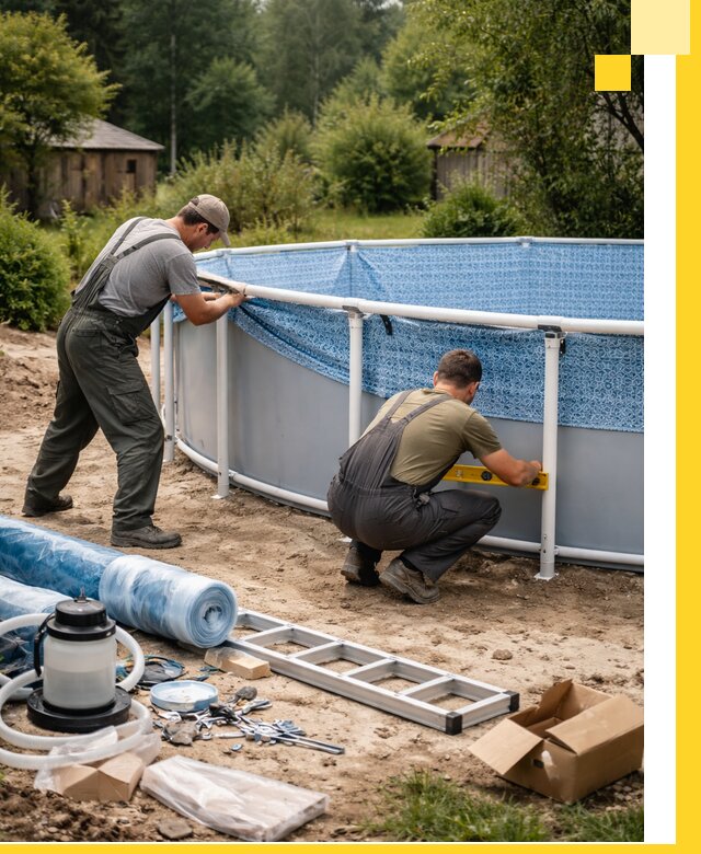 Установка и монтаж каркасных бассейнов в Лесозаводске под ключ