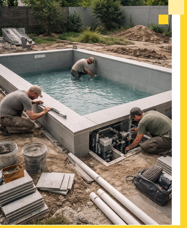 Строительство и монтаж бассейнов для дачи под ключ в Лесозаводске