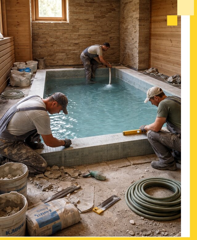 Проектирование и строительство бассейнов для бани в Лесозаводске