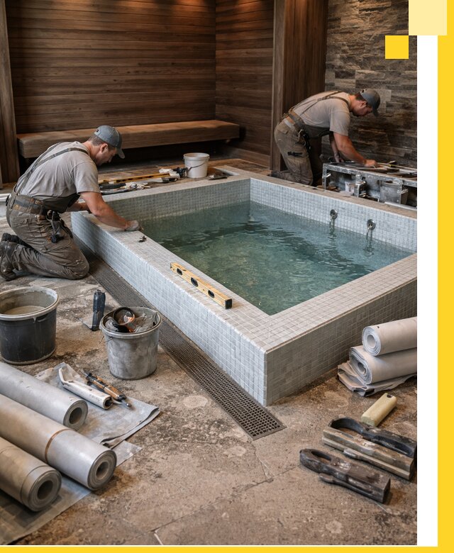 Установка и строительство бассейнов для сауны в Лесозаводске