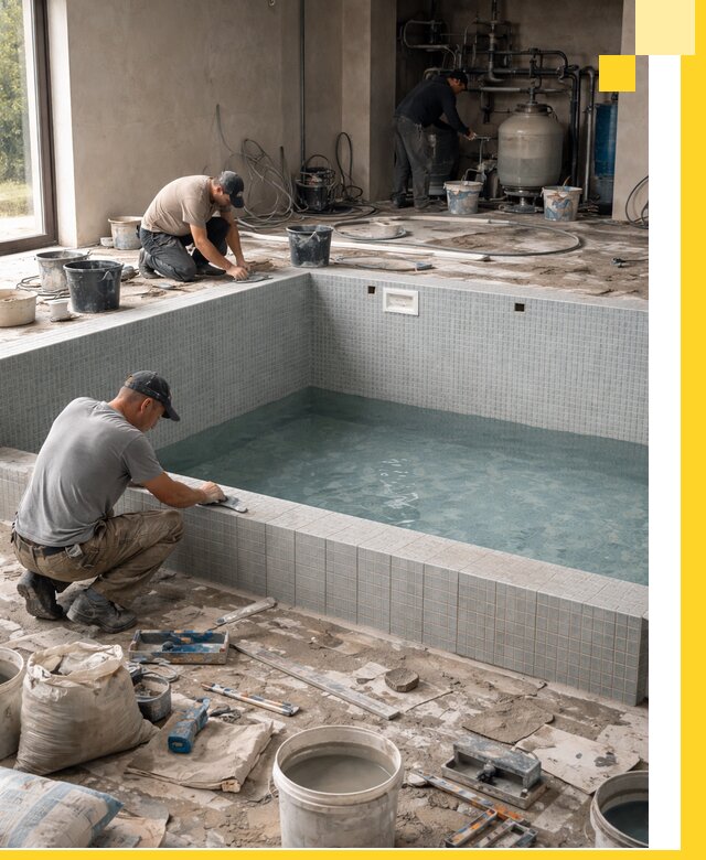 Строительство и монтаж бассейнов в помещении в Лесозаводске