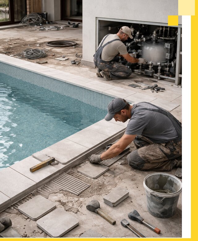 Строительство и монтаж бассейнов в коттедже в Лесозаводске