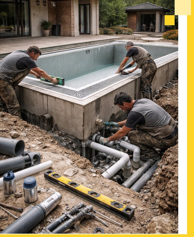 Строительство переливных бассейнов в Лесозаводске под ключ