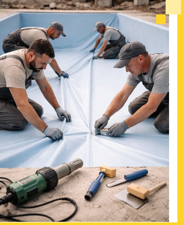 ПВХ пленка для бассейнов с монтажом и гарантией в Лесозаводске