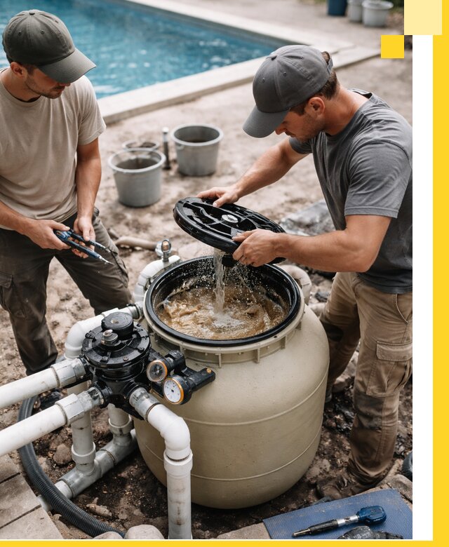 Установка и обслуживание песочных фильтров для бассейнов в Лесозаводске