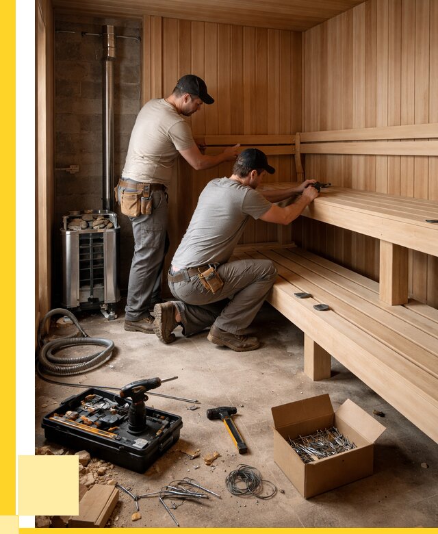 Монтаж саун под ключ в Лесозаводске от 124056 р. | ЭриданЛсз