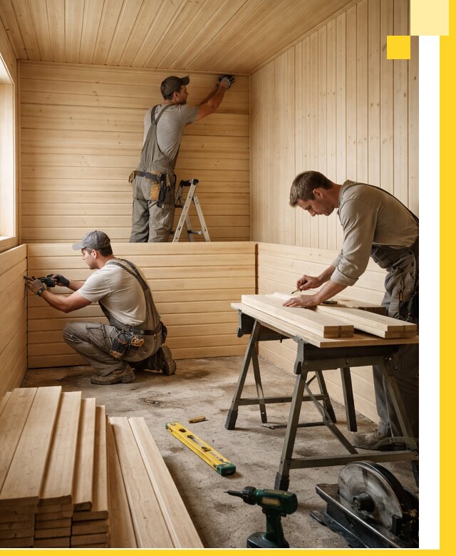 Обшивка саун в Лесозаводске из натуральной древесины под ключ