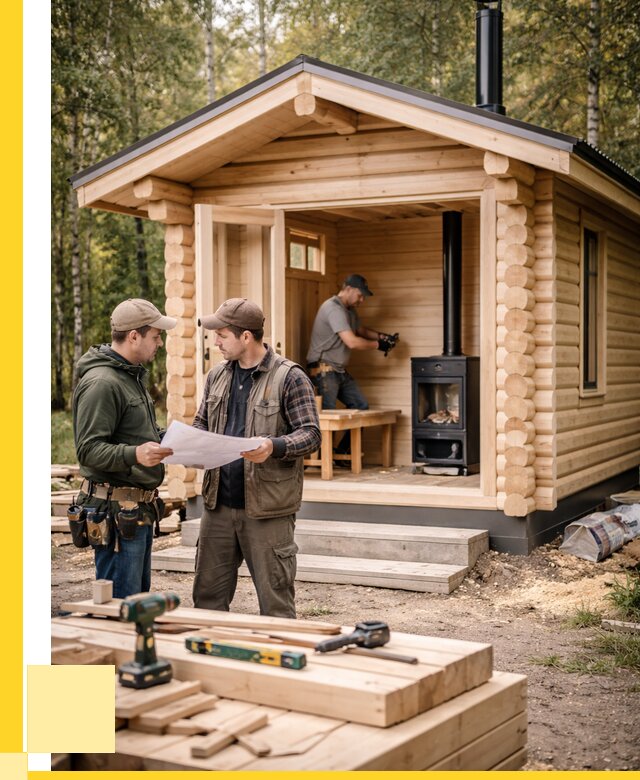 Монтаж бань под ключ в Лесозаводске — от 206760 р. | ЭриданЛсз