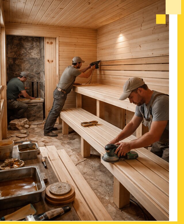 Профессиональная отделка бань в Лесозаводске под ключ, с гарантией