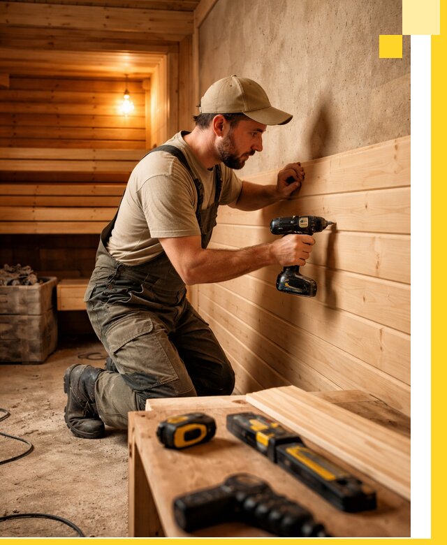 Профессиональная внутренняя отделка бани в Лесозаводске под ключ