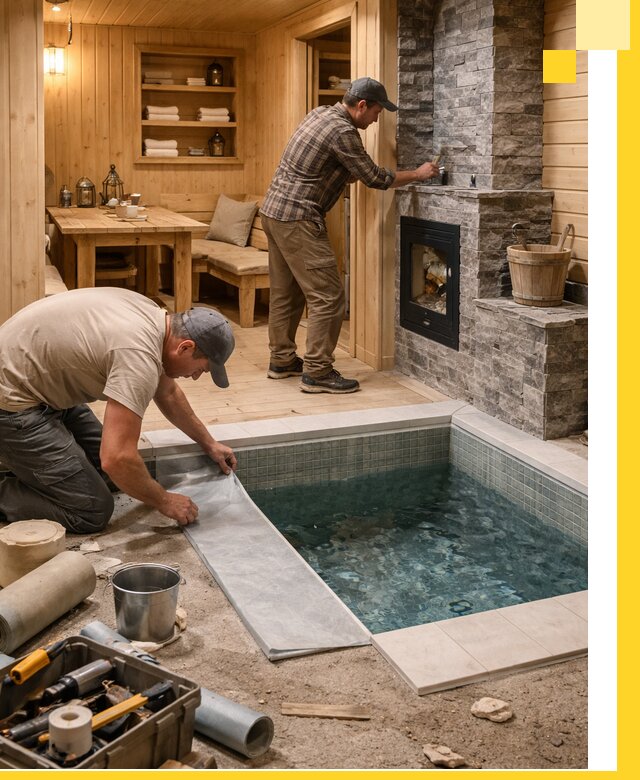 Строительство бань с комнатой отдыха под ключ в Лесозаводске