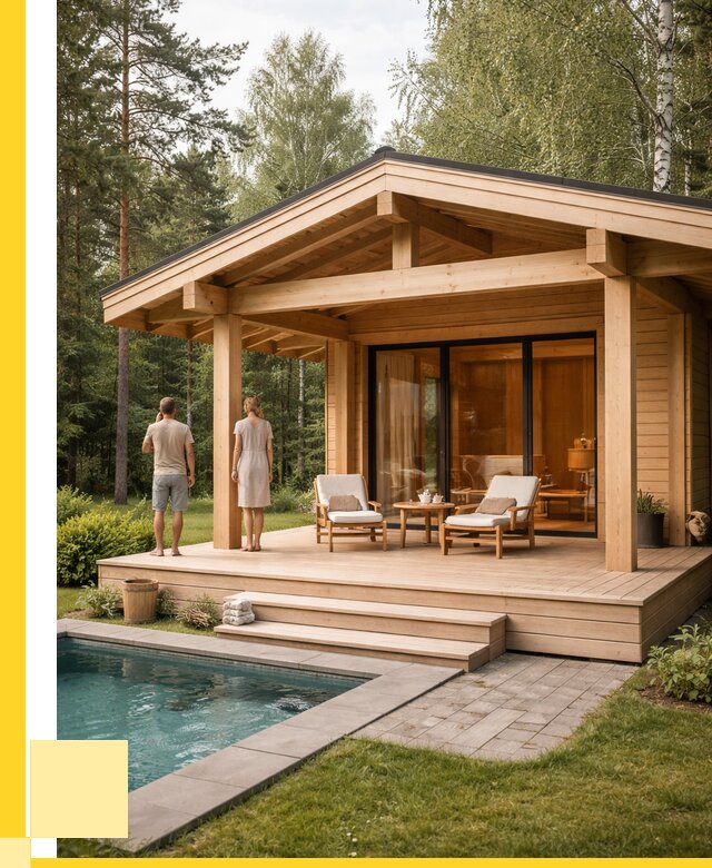 Бани с террасой под ключ в Лесозаводске от 620280 р. | ЭриданЛсз