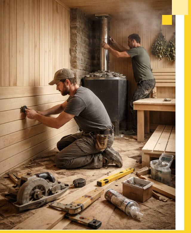 Полное строительство и оснащение парных под ключ в Лесозаводске