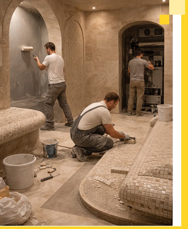 Строительство бани с хамамом и бассейном под ключ в Лесозаводске