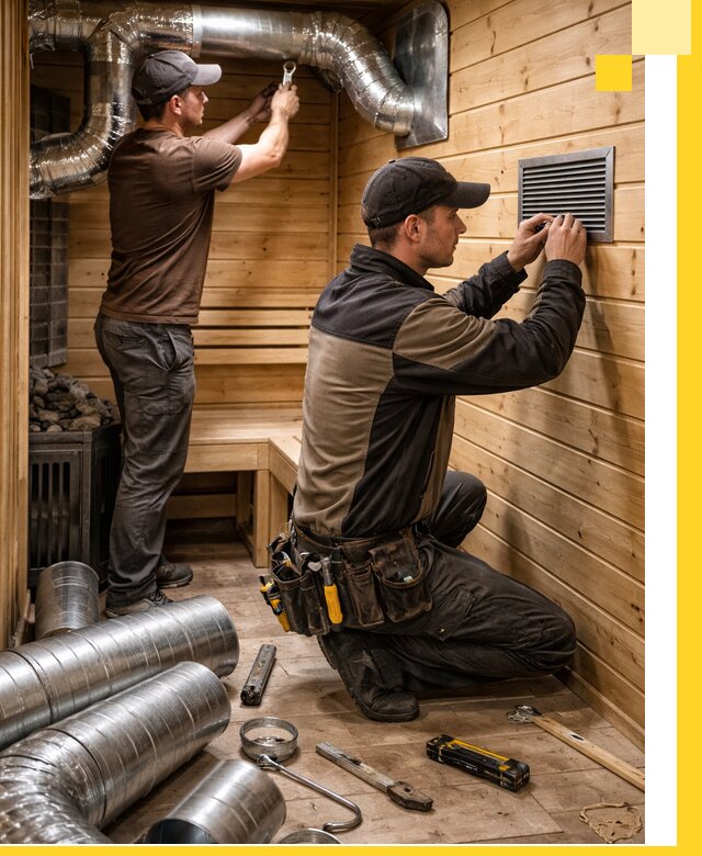 Проектирование и монтаж вентиляции бани в Лесозаводске под ключ