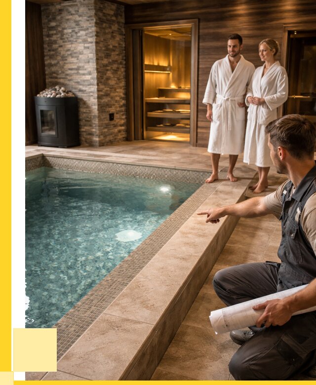 Проект бани с бассейном под ключ в Лесозаводске от 67197 р. | ЭриданЛсз