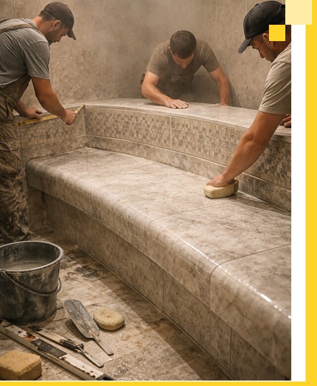 Изготовление и установка сидений для хамама в Лесозаводске